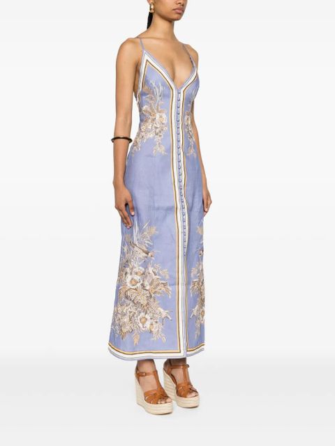 ZIMMERMANN Ottie linen maxi dress - Blue