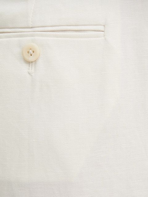 Calvin Klein spodnie lniane kolor beżowy proste high waist LV044B623G - zdjęcie produktu nr 2