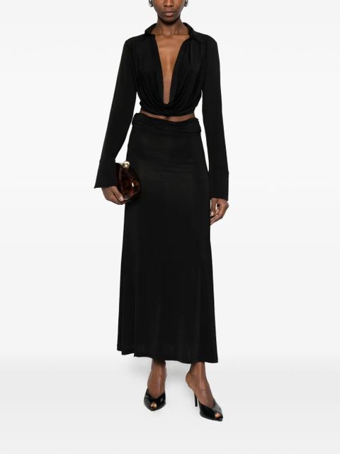 Aya Muse draped collared top - Black - zdjęcie produktu nr 2