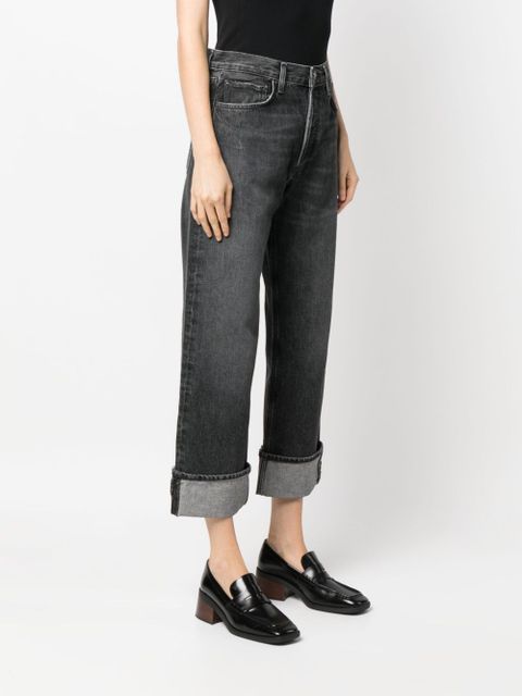 AGOLDE high-rise cropped jeans - Black