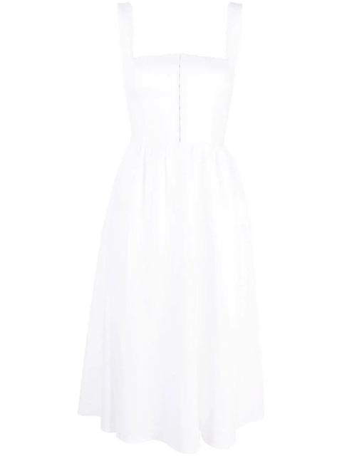 Reformation Tagliatelle linen midi dress - White - zdjęcie produktu nr 1