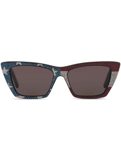 Saint Laurent Eyewear embellished cat-eye sunglasses - Blue - zdjęcie produktu nr 1