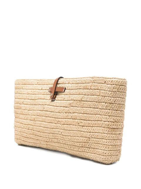 Manebi Kaia palm-tree clutch bag - Neutrals