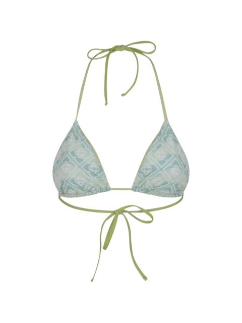 Casablanca wavy-monogram tie bikini top - Green - zdjęcie produktu nr 2