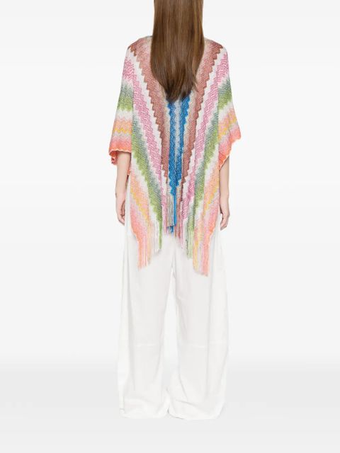 Missoni chevron fringed jacket - Blue