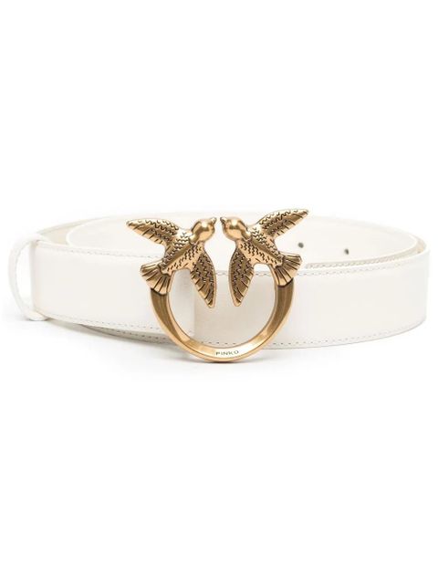 PINKO love bird leather belt - White - zdjęcie produktu nr 1