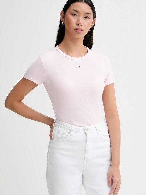 Tommy Jeans t-shirt damski kolor różowy DW0DW17383 - zdjęcie produktu nr 1