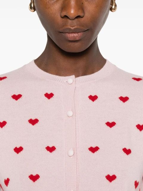 Valentino Garavani heart-pattern button cardigan - Pink