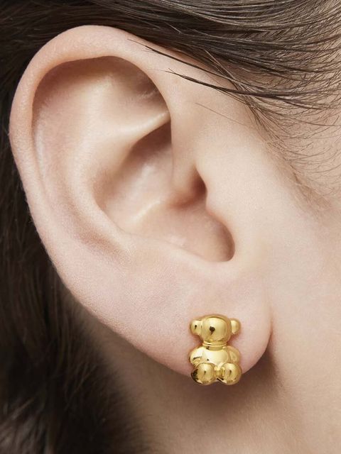 Tous kolczyki ze srebra pokrytego złotem Bold Bear