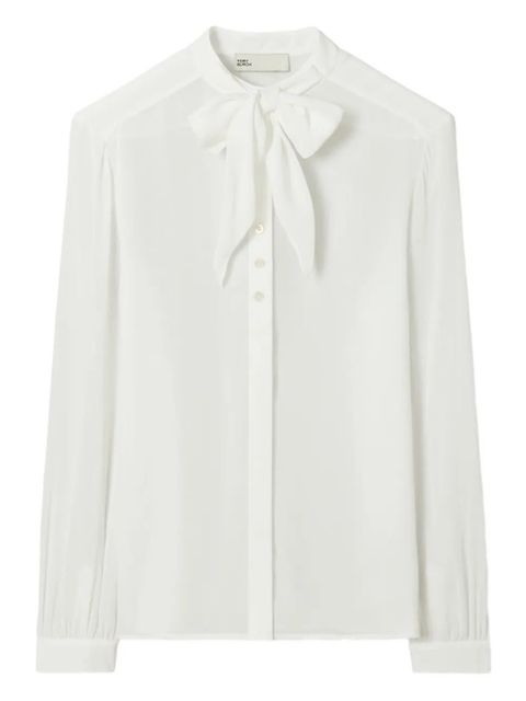 Tory Burch Georgette bow-detail shirt - White - zdjęcie produktu nr 1