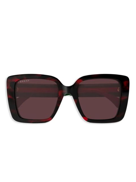 Gucci Eyewear signature web-detailing sunglasses - Brown - zdjęcie produktu nr 1