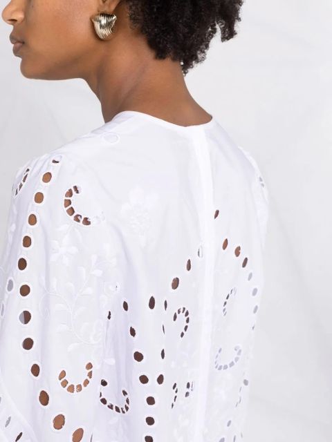 Dolce & Gabbana embroidered-design long-sleeve dress - White