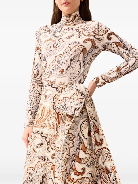 Marie Oliver Eloise paisley-print roll-neck top - Neutrals