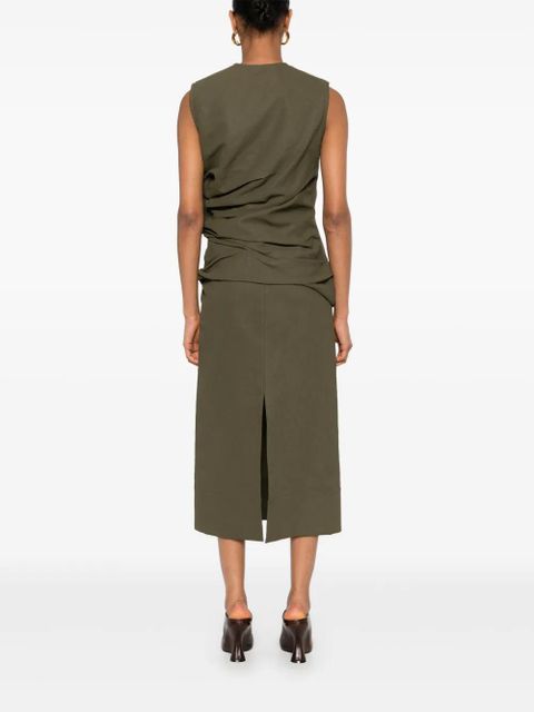 Jil Sander draped maxi dress - Green
