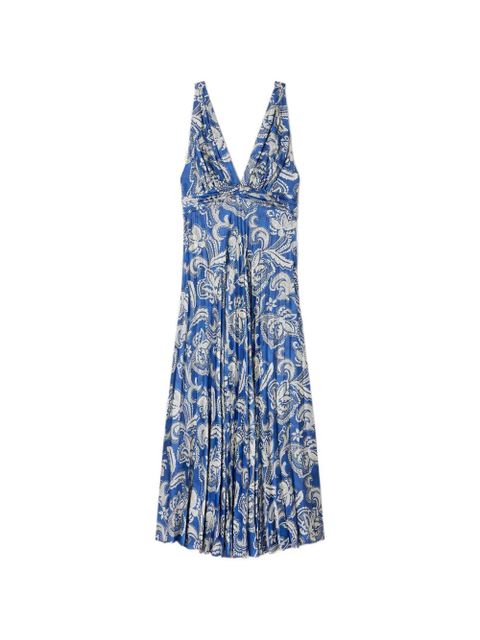 SANDRO V-neck paisley-print dress - Blue - zdjęcie produktu nr 1
