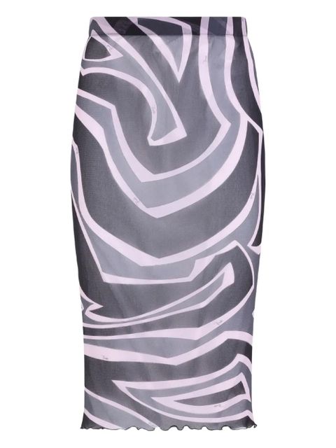 PUCCI swirl-print mesh skirt - Black - zdjęcie produktu nr 1