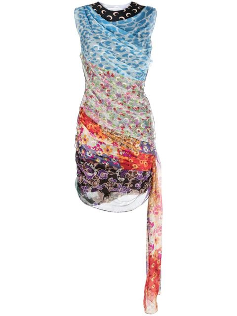 Marine Serre Regenerated Scarves silk minidress - Blue - zdjęcie produktu nr 1