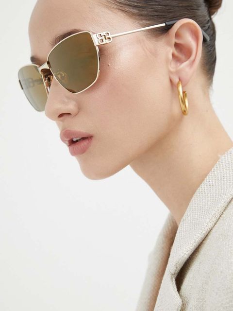 Balenciaga okulary przeciwsłoneczne kolor złoty BB0337SK