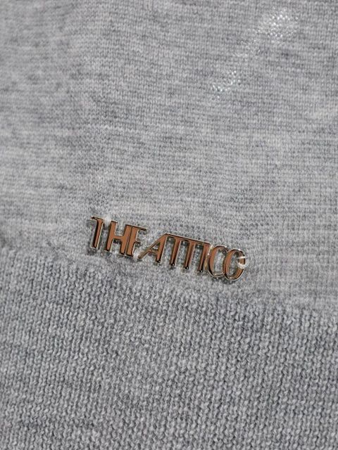 The Attico twisted fine-knit top - Grey