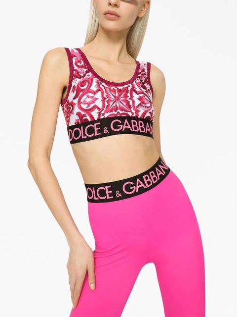 Dolce & Gabbana Majolica-print cropped top - Pink