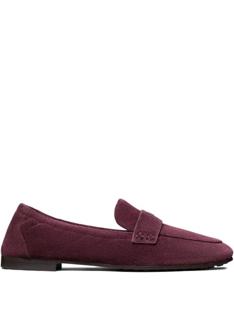 Tory Burch logo-plaque suede loafers - Red - zdjęcie produktu nr 1