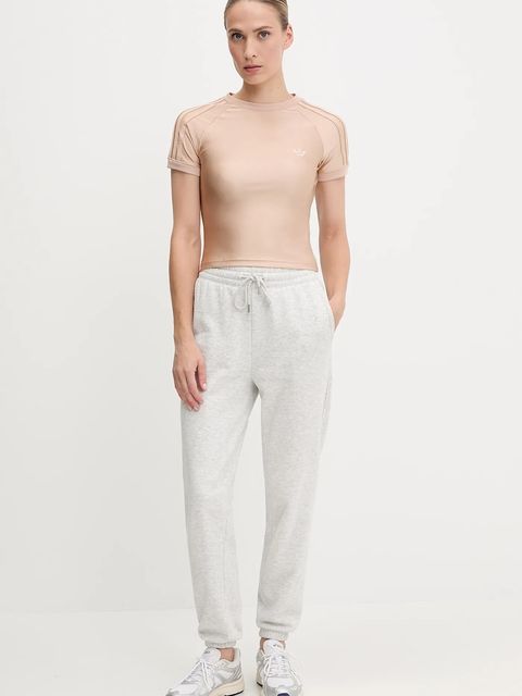 adidas Originals t-shirt 3-Stripe Spandex damski kolor beżowy JJ0909