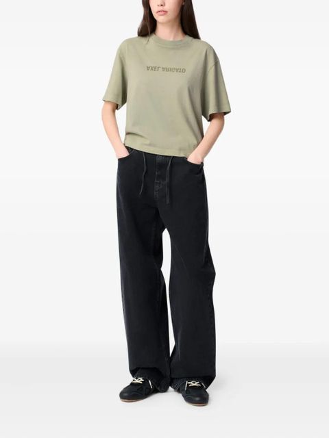 Axel Arigato cropped logo-print T-shirt - Green