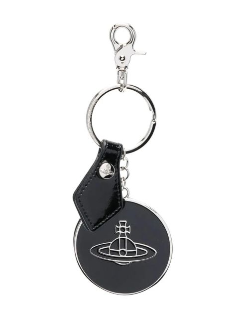 Vivienne Westwood Orb logo-plaque patent-leather keyring - Black - zdjęcie produktu nr 1