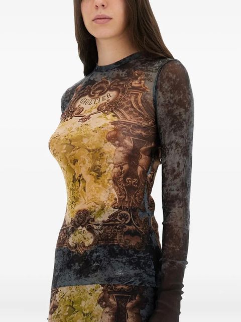 Jean Paul Gaultier printed long-sleeve T-shirt - Brown