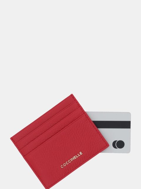 Coccinelle etui na karty skórzane kolor czerwony E2 MW5 12 95 01 - zdjęcie produktu nr 2