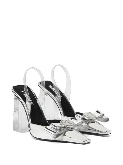 Versace Medusa Head metallic leather pumps - Silver - zdjęcie produktu nr 2