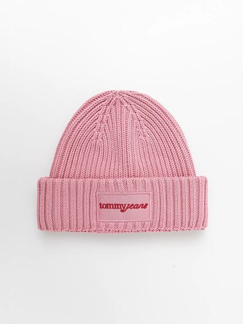 Tommy Jeans czapka bawełniana kolor różowy AW0AW17909 - zdjęcie produktu nr 1