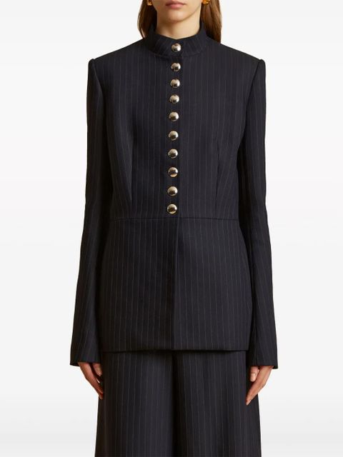 KHAITE The Samuel pinstriped jacket - Blue