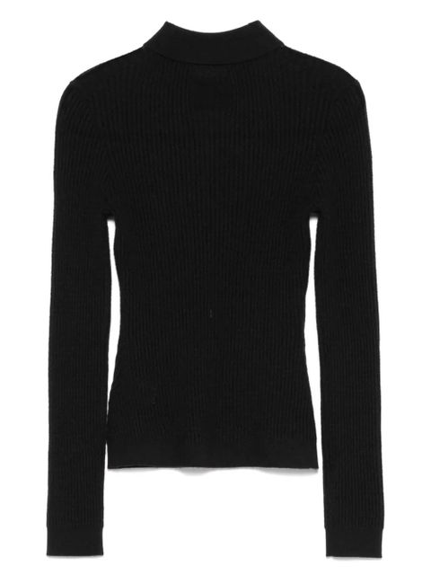 Guest In Residence Shrunken cashmere polo top - Black - zdjęcie produktu nr 2