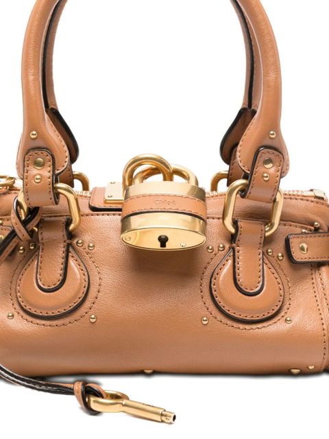 Chloé small Paddington leather padlock tote bag - Brown