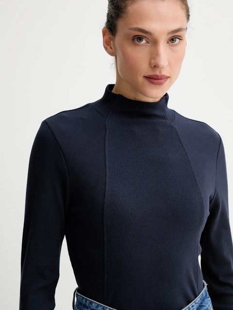 G-Star longsleeve 0 kolor granatowy z półgolfem D26905.E136