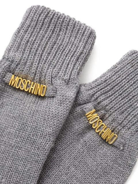 Moschino logo-lettering gloves - Grey - zdjęcie produktu nr 2