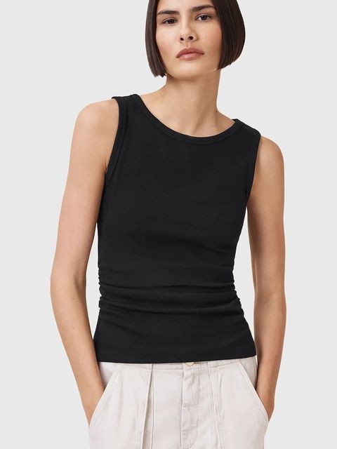 AllSaints top bawełniany KATARINA damskie kolor czarny W192JC - zdjęcie produktu nr 1