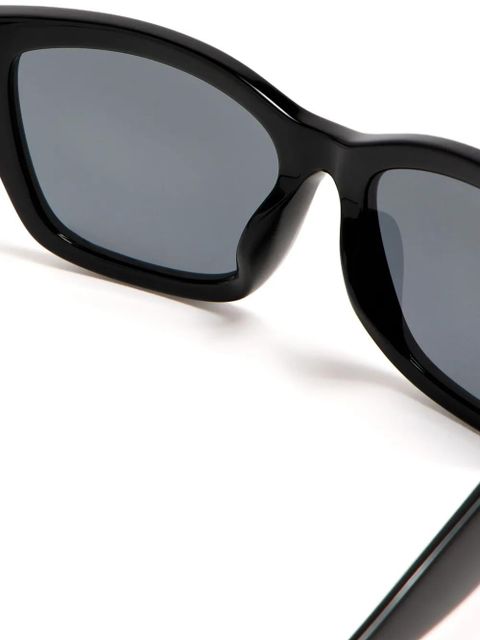 Tory Burch logo-plaque square-frame sunglasses - Black