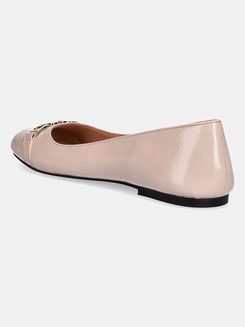 Love Moschino baleriny skórzane kolor beżowy JA11011G1MII0601