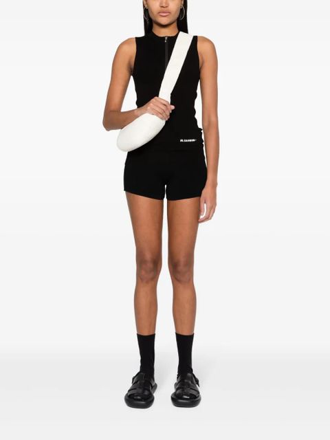 Jil Sander logo-print fine-ribbed tank top - Black - zdjęcie produktu nr 2