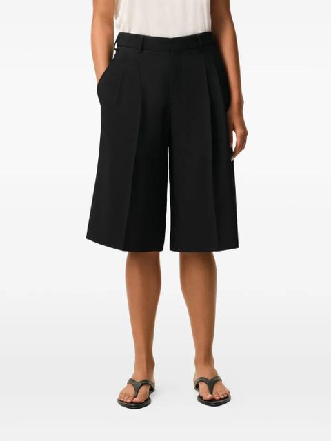 AMI Paris pleated wide bermuda shorts - Black