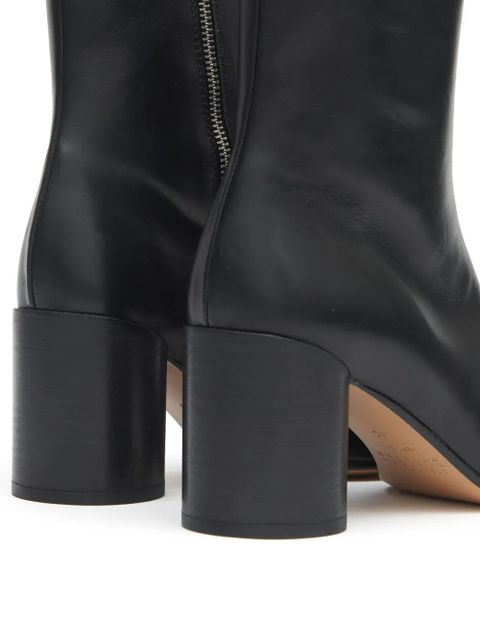 MM6 Maison Margiela stitch-out leather ankle boots - Black