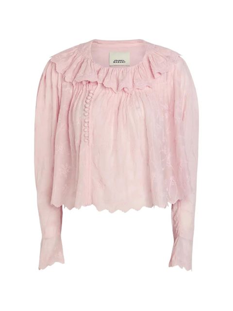 ISABEL MARANT Zelly ruffled button blouse - Pink - zdjęcie produktu nr 2