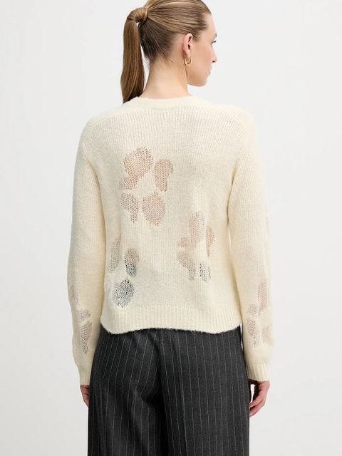 United Colors of Benetton sweter z dodatkiem wełny damski kolor beżowy 18L4E10EW - zdjęcie produktu nr 2