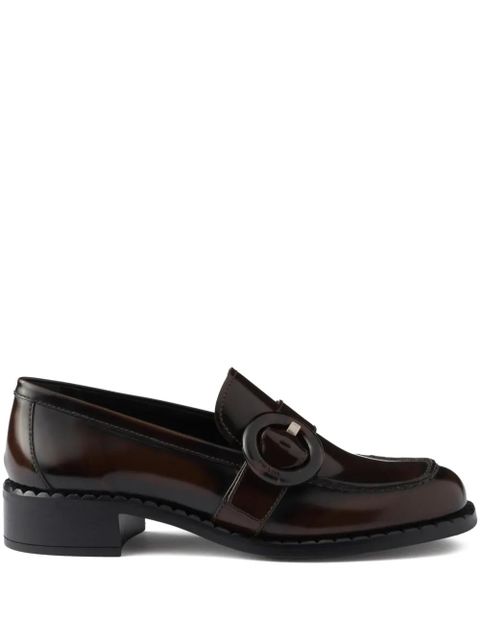 Prada brushed leather loafers - Brown - zdjęcie produktu nr 1