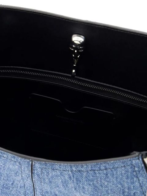 Alexander McQueen zip skull shoulder bag - Blue