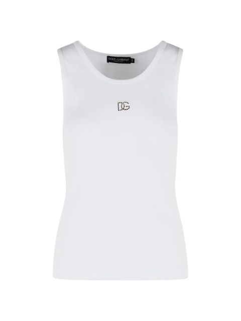 Dolce & Gabbana ribbed logo tank top - White - zdjęcie produktu nr 1