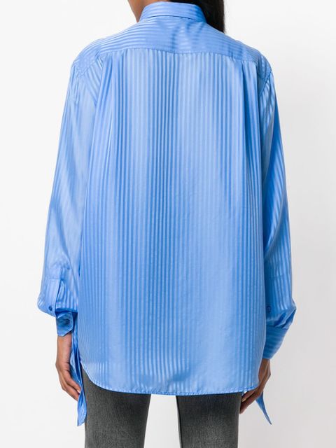Balenciaga knot-detail striped shirt - Blue