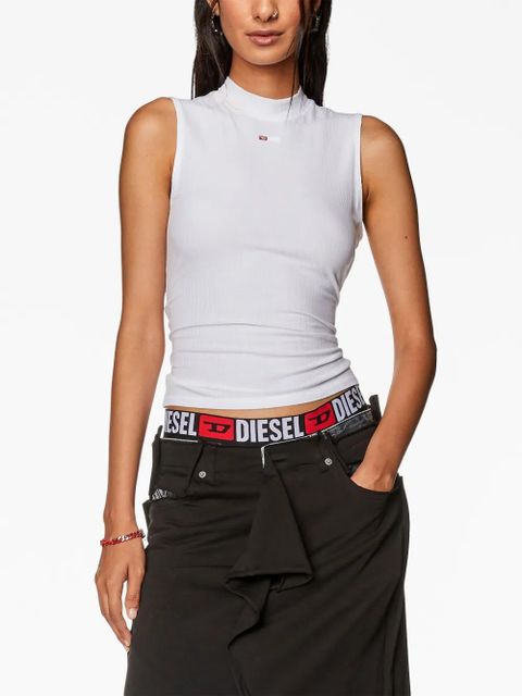 Diesel T-Mokky-Sl-Microdiv mock-neck top - White